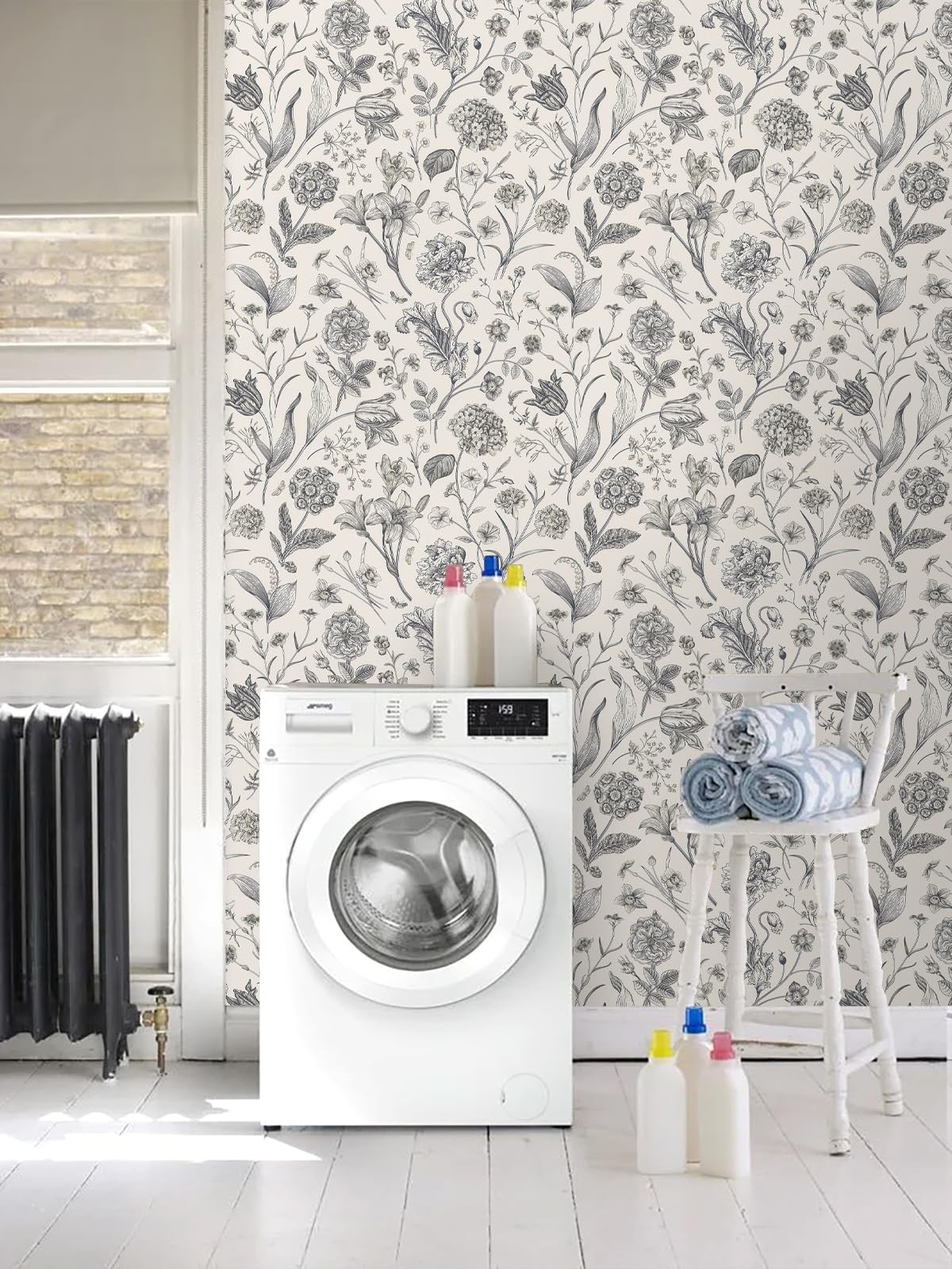 lenify Black and Beige Peel Stick Wallpaper 16.9″ x 118.1″,