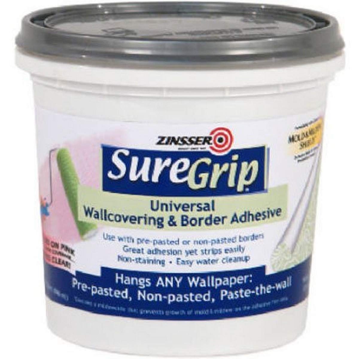 Zinsser SureGrip Universal Border Adhesive, Quart (Pack of 1), White