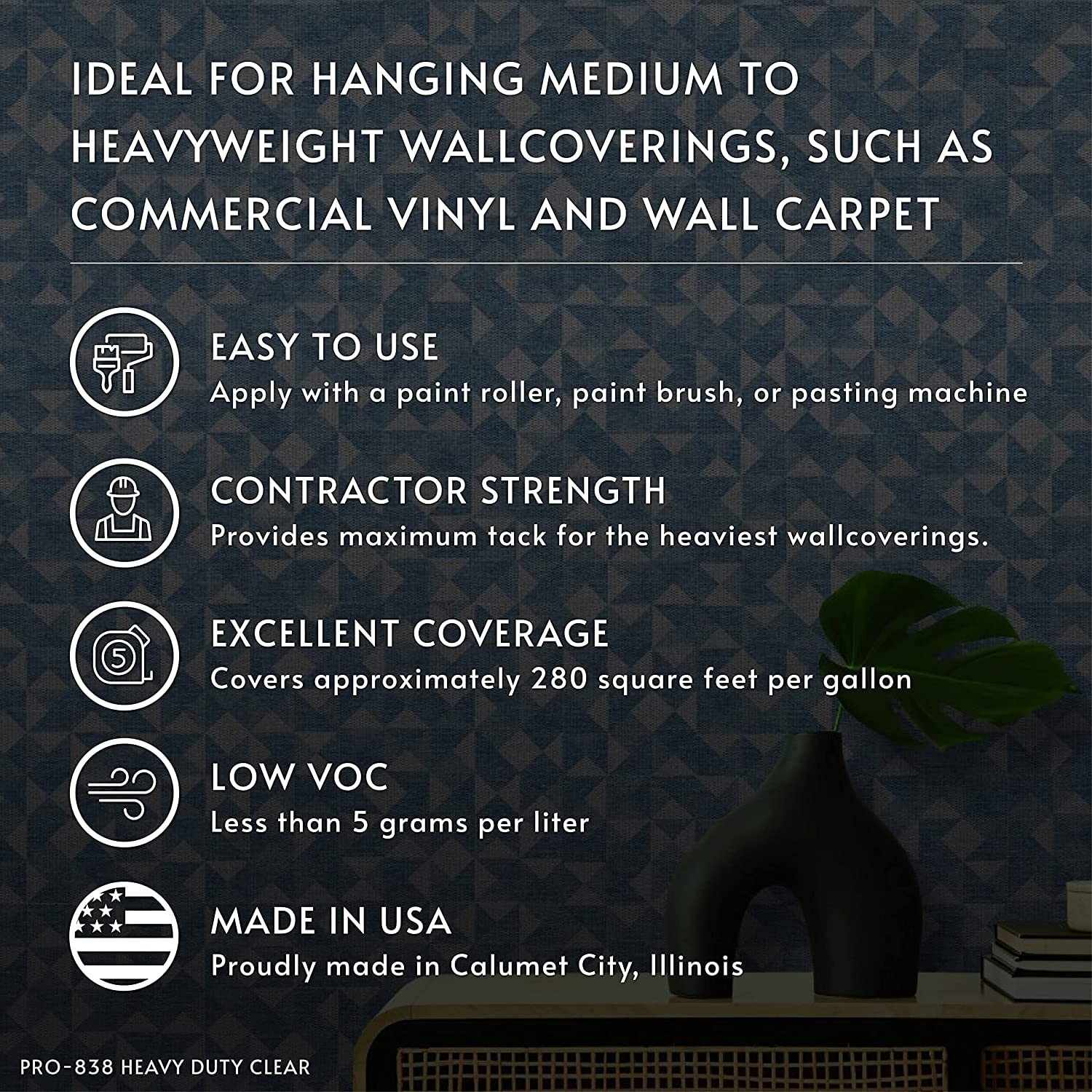 Roman PRO-838 Wallpaper Adhesive 1 Gallon (300 sq. ft.)