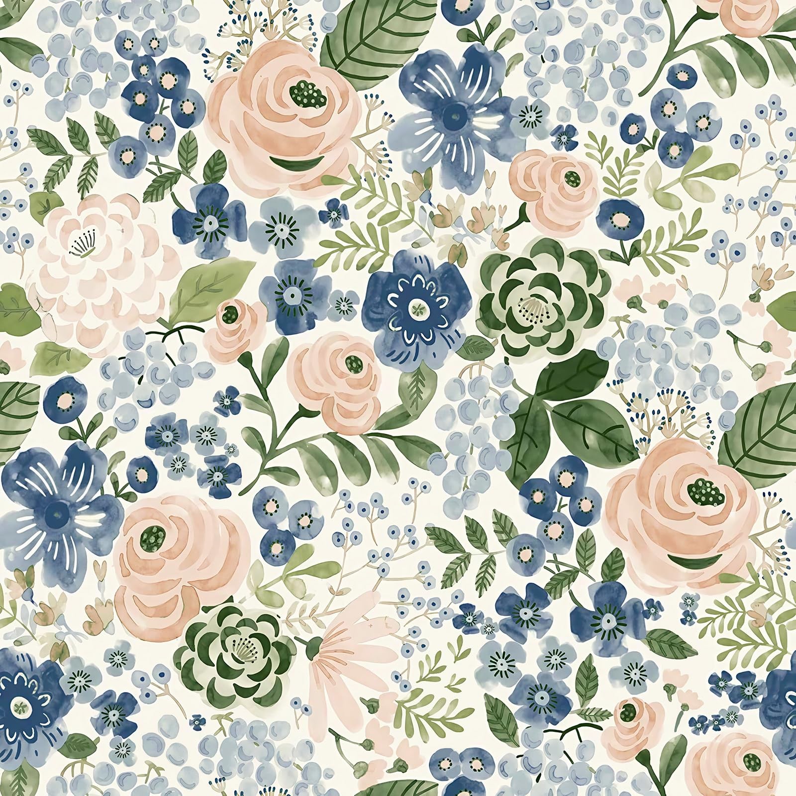Wudnaye Floral Peel and Stick Wallpaper Vintage 17″x118″, Colorful