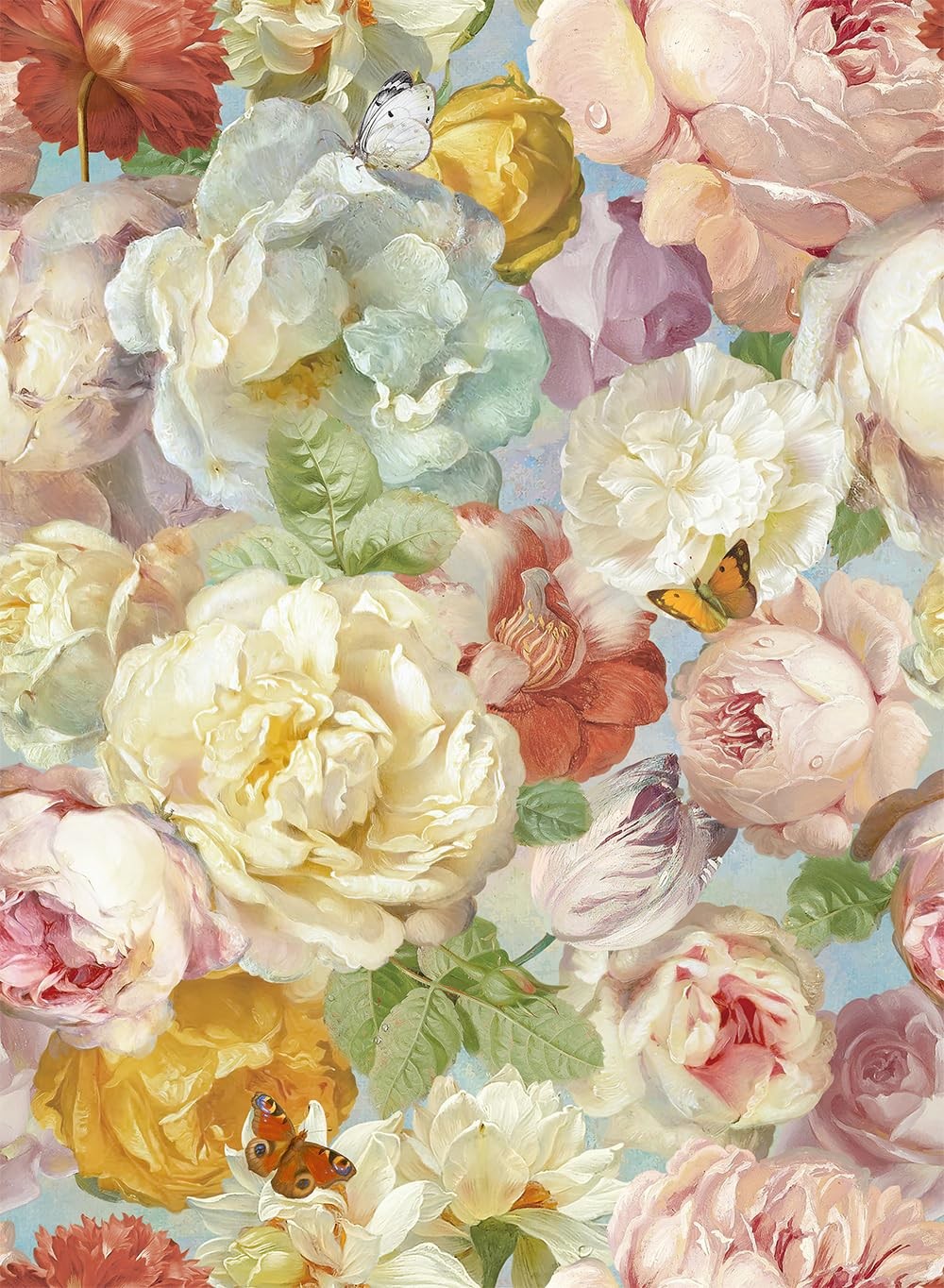 Simon&Siff Floral Wallpaper Peel and Stick Blooming 17.3″ x 80″, Colorful
