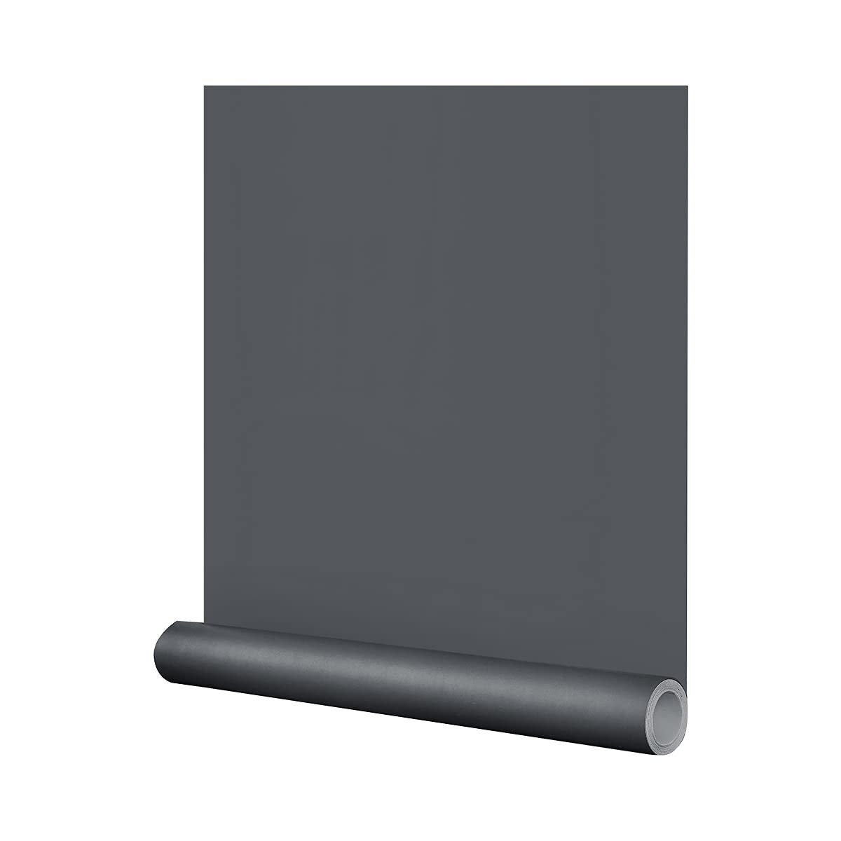 FUKU MON 24″x394″ Dark Grey Wallpaper Matte Solid 394″ x 24.9″, Gray