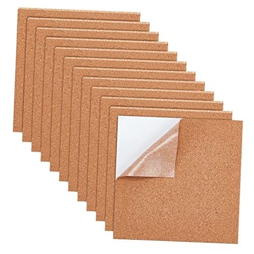 30pcs 5.9 x 5.9 Inch Square Self-Adhesive Cork Sheets, Square-5.9×5.9inch