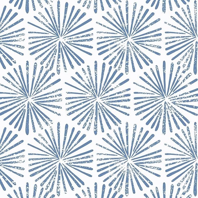 Guvana 17.3»×118» Peel and Stick Wallpaper Blue White 17.3 x 118,