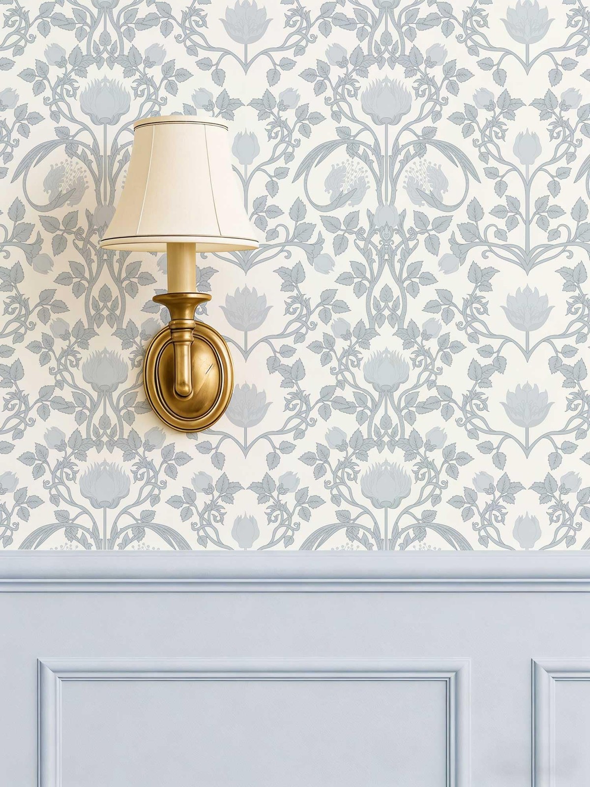 YXTII 17.3″×78.7″ Blue Floral Peel and Stick Wallpaper, 17.3″ x 78.7″,