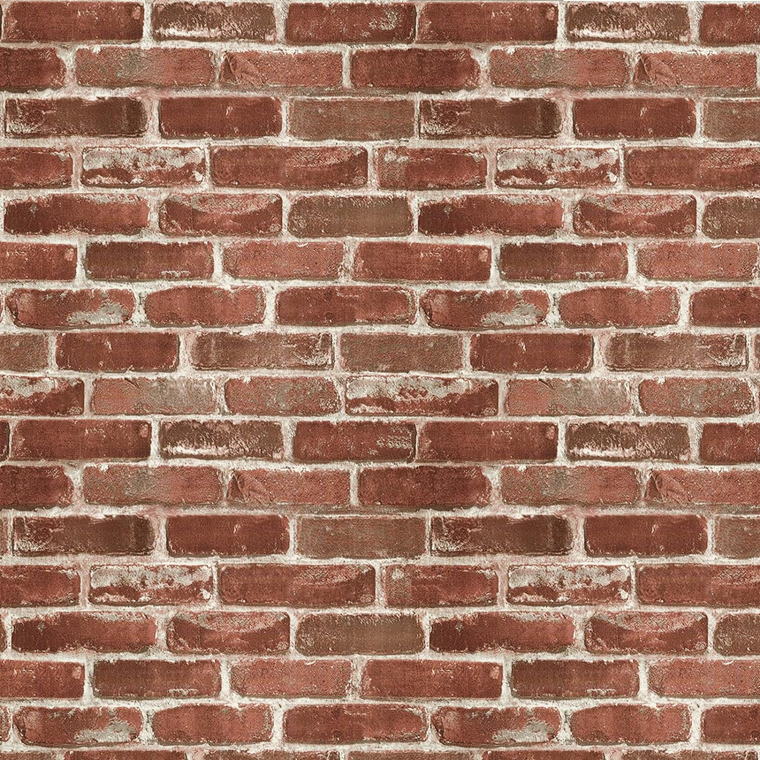 Hopeak Red Brick Wallpaper Self-Adhesive 17.5" x 118",