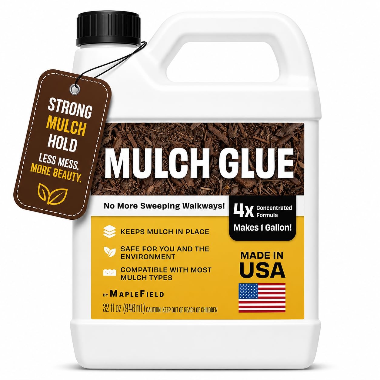 Maplefield Mulch – 32 Oz Clear – 4X Strength Landscape