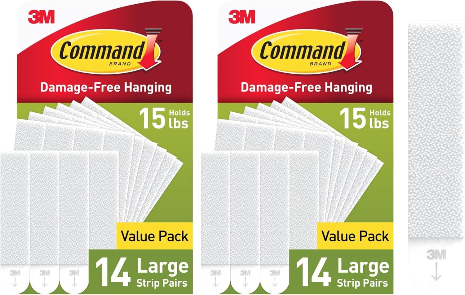 3M Command 15lb Picture Hanging Strips 14 Pairs (28) Damage-Free White, (2)