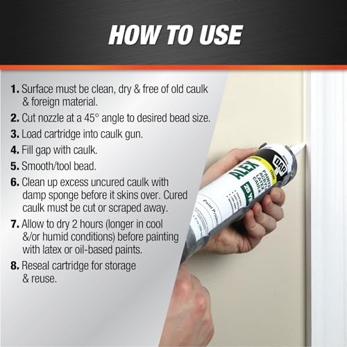 DAP Alex Painter’s Acrylic Latex Caulk, 10.1 Oz (7079818670) 10.1 oz. White