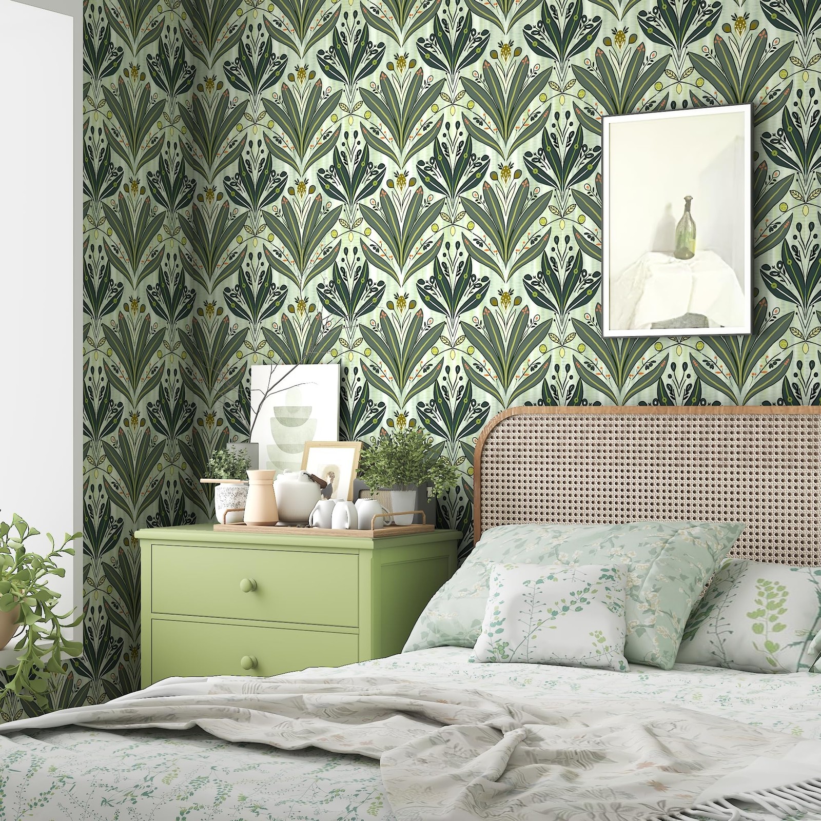 Green Leaf Wallpaper Peel and Stick 17.3″ x 78.8″,
