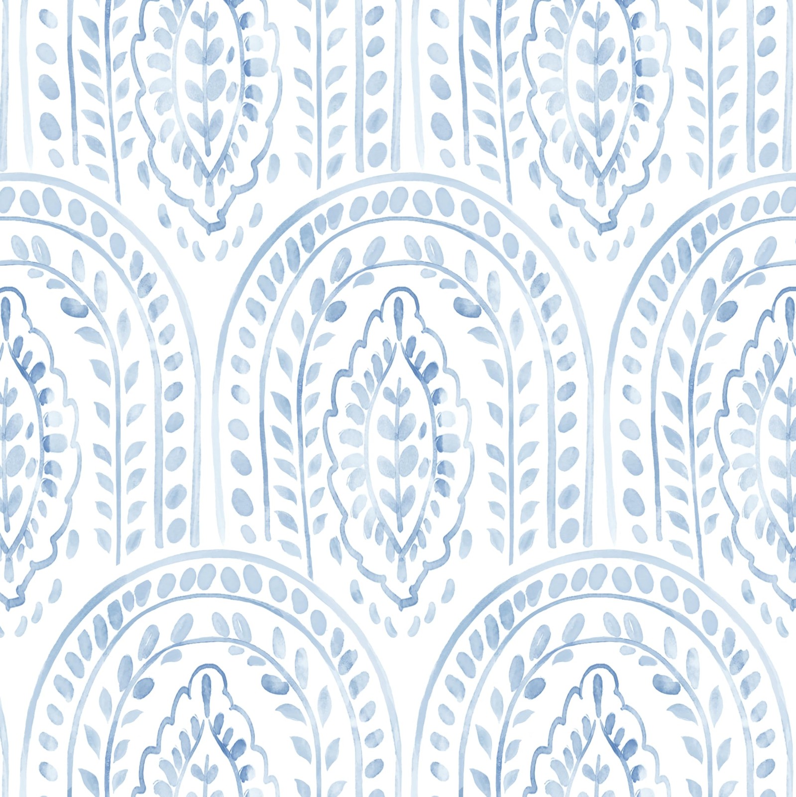 Micpolo Peel and Stick Wallpaper Modern 17.3″ x 118″, Light Blue White
