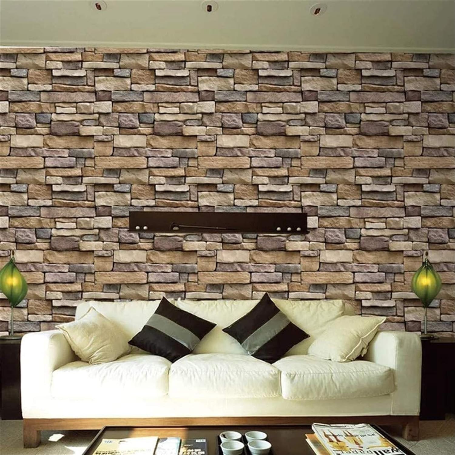 Yancorp 18″x120″ Brick Wallpaper Peel and Stick Modern 18″ x 120″, Brown