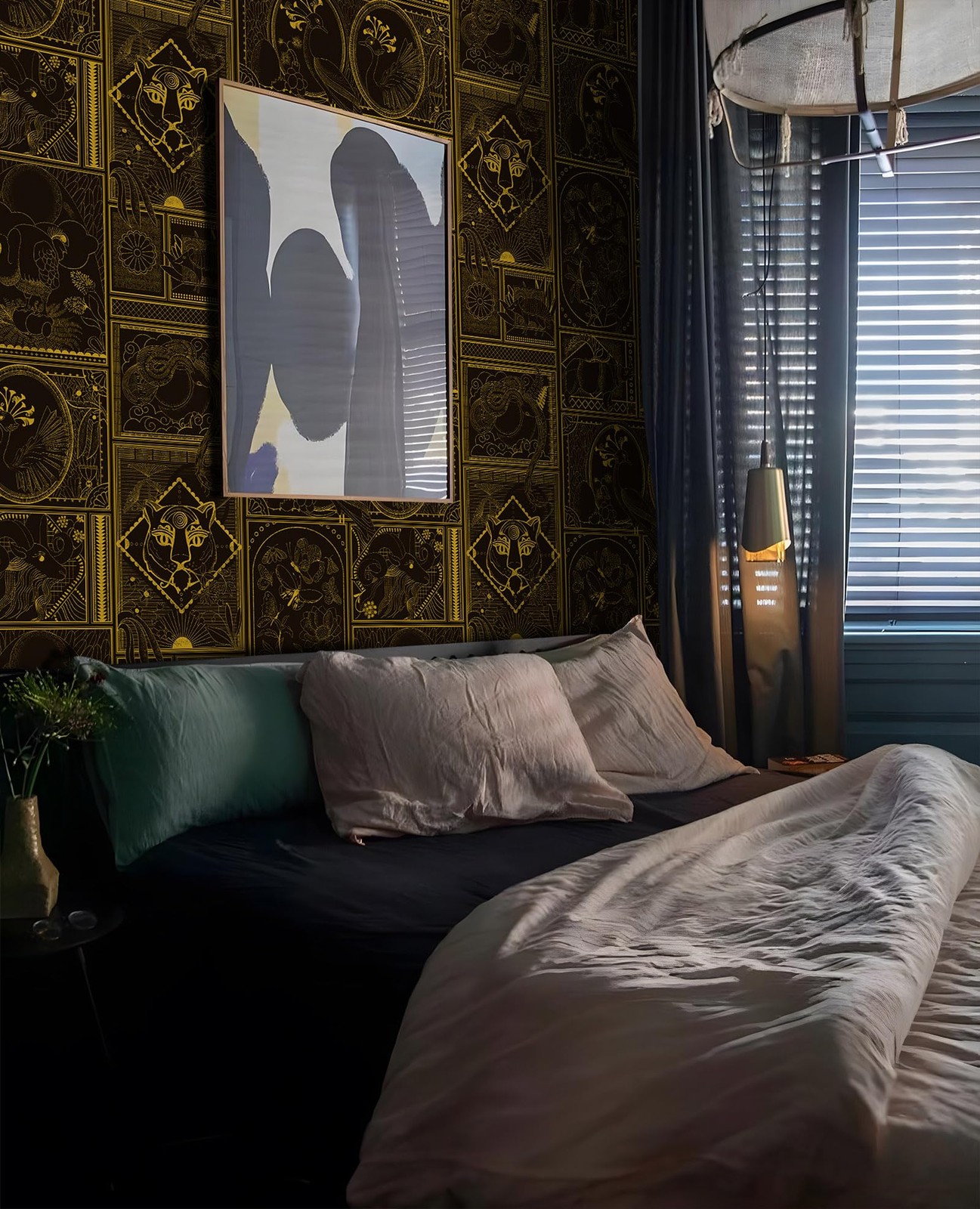 Vintique Black and Gold Wallpaper Peel Stick 17.3″ x 118″,