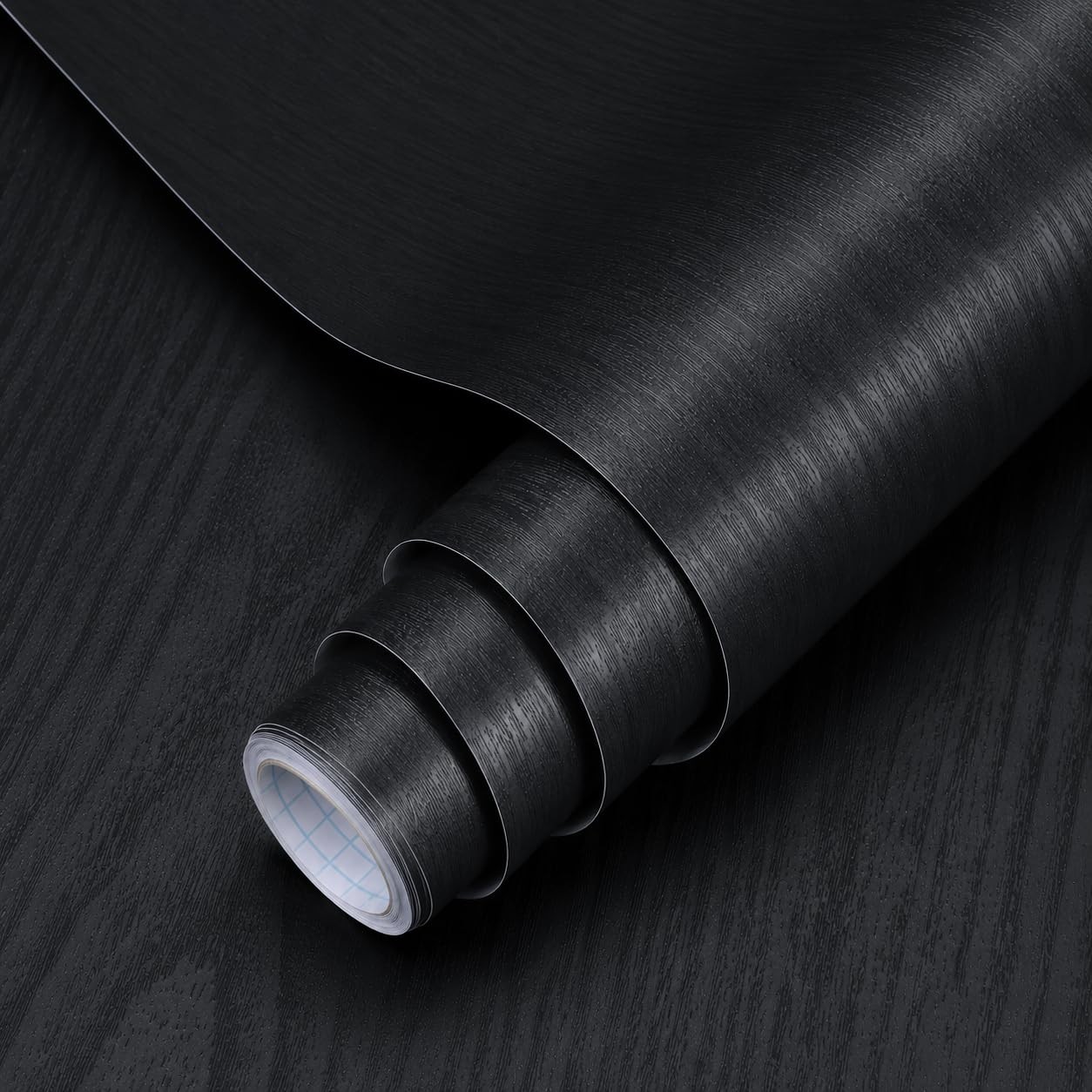 NVRZQWD Black Wood Grain Peel and Stick Wallpaper 17.7″ x 118″,