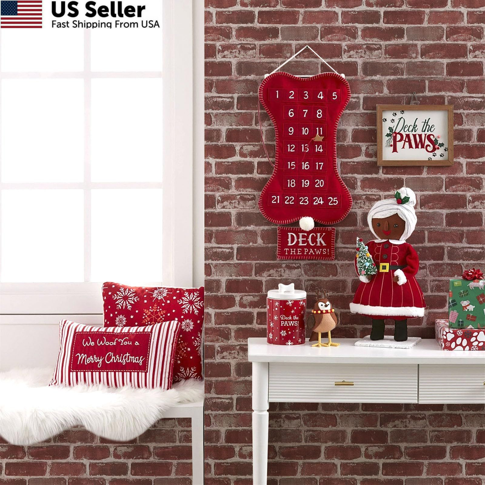 Qianglive Red Brick Peel and Stick Wallpaper 17.5″×120″ 17.5″ x 120″,
