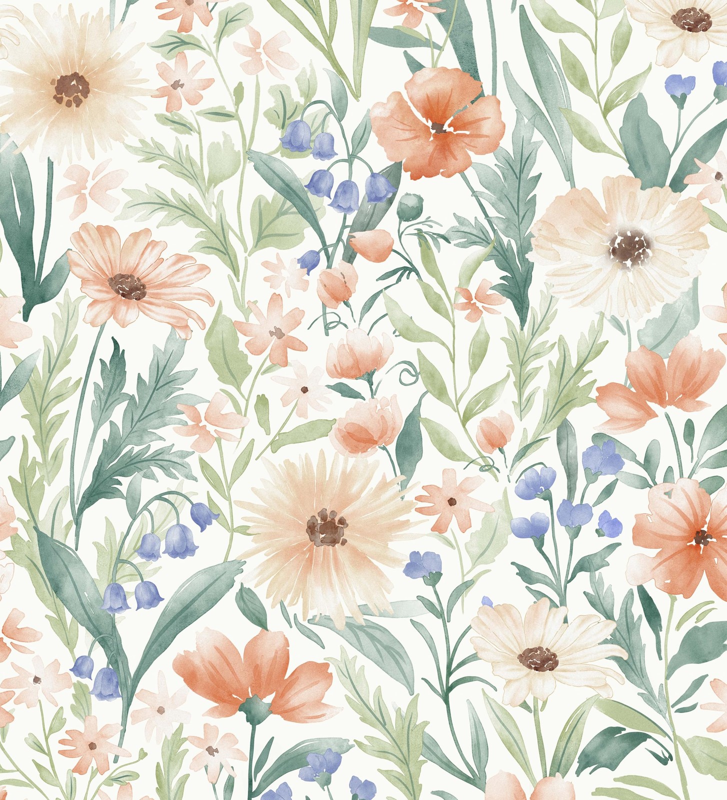 MelunMer Floral Wallpaper Peel and Stick 78.7″×17.3″, Multicolor