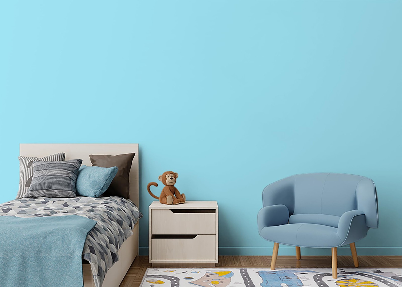 Micpolo 15.7″ x 118″ Blue Wallpaper Peel and Stick x 118″, Light Blue-2