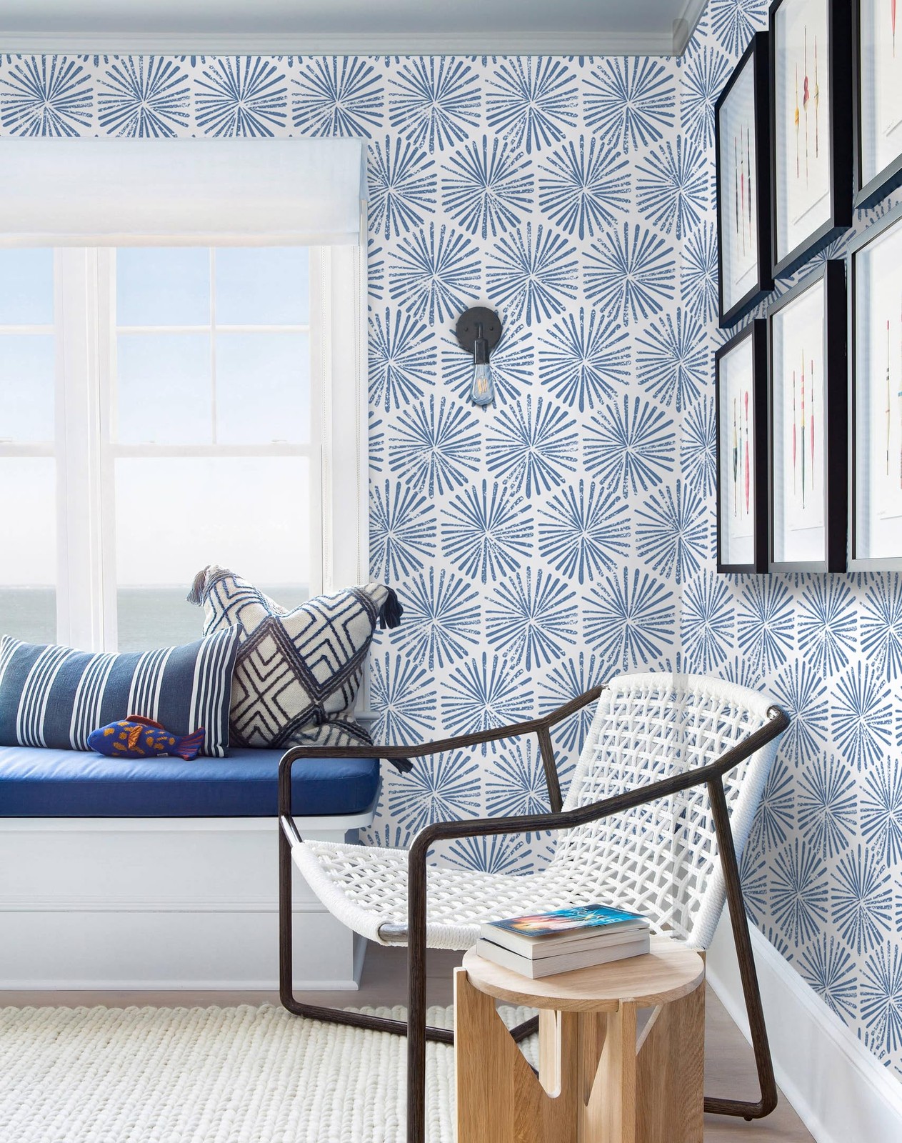 Guvana 17.3»×118» Peel and Stick Wallpaper Blue 17.3″ x 118″,