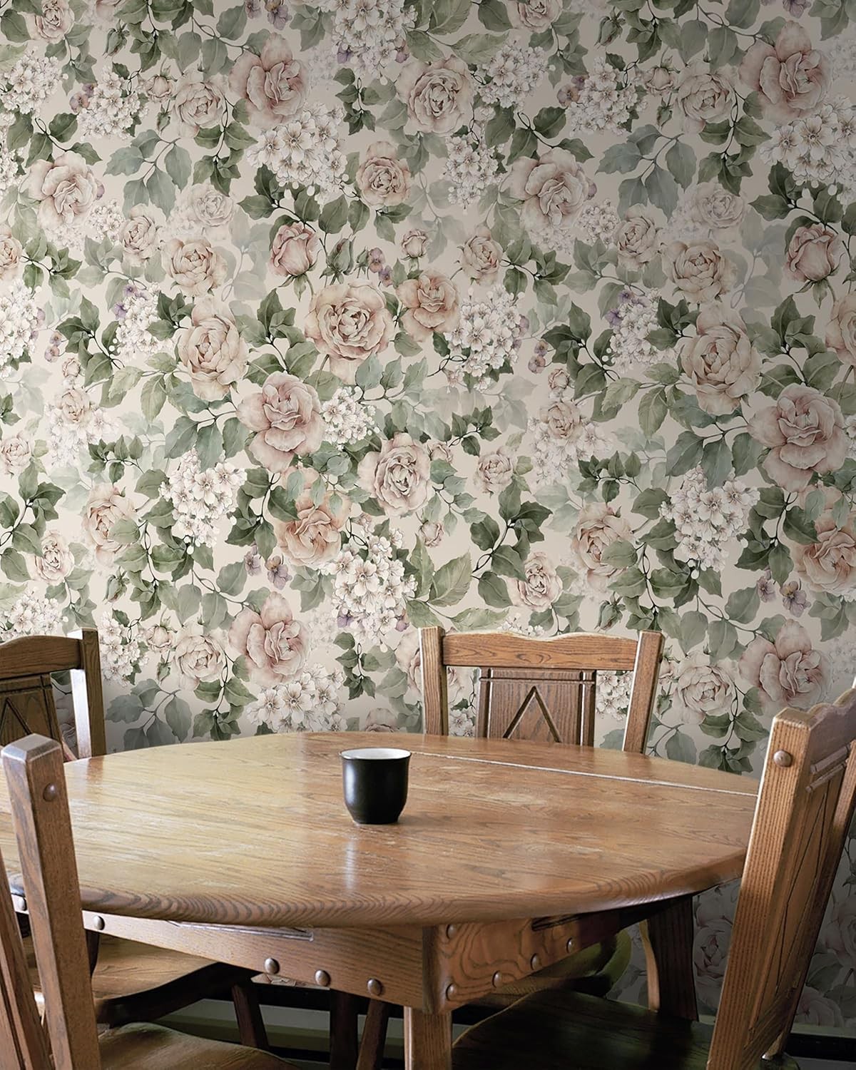 CiCiwind Peel and Stick Wallpaper Vintage Floral Contact 17.3 x 78.7, Light