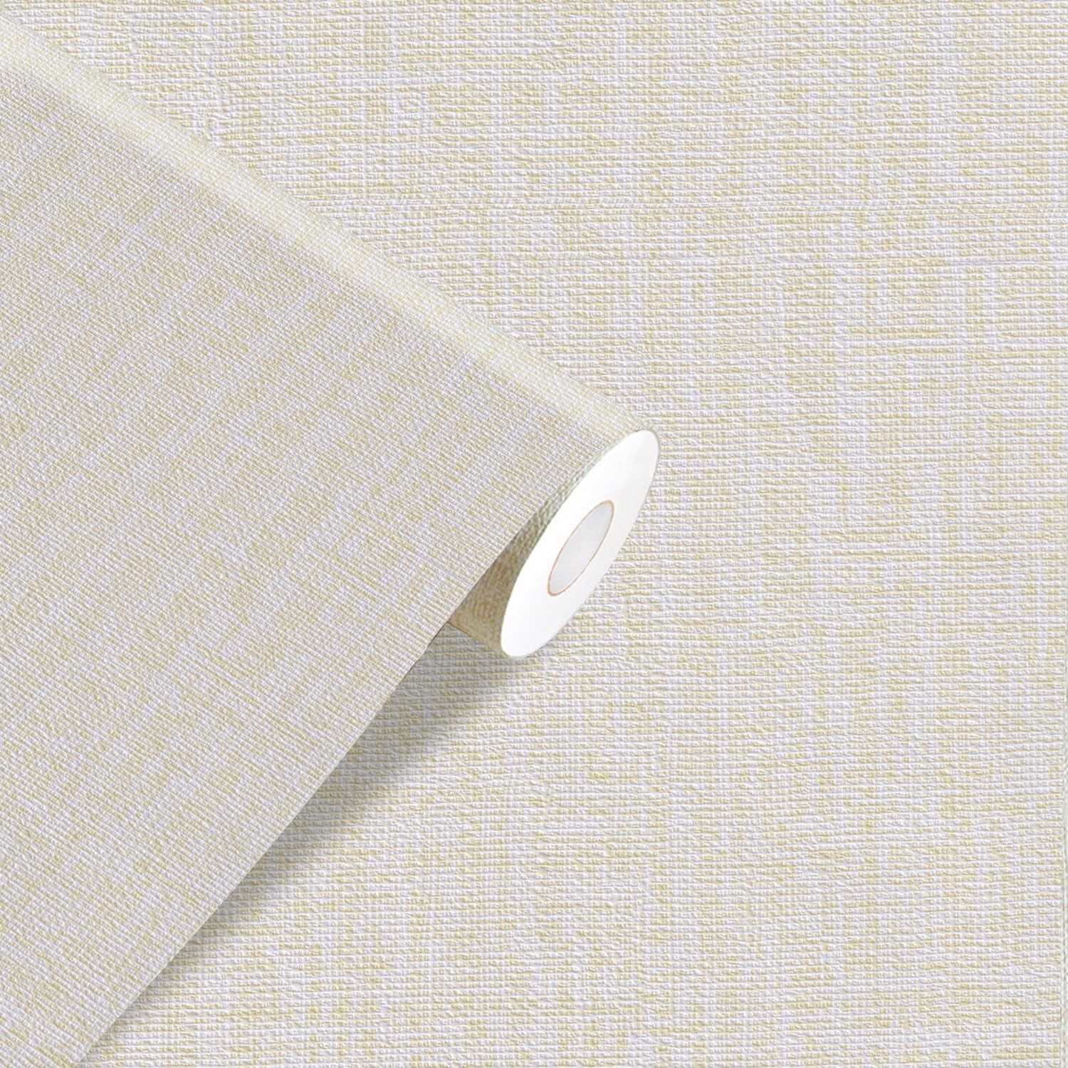 Yancorp 10ft Textured Fabric Cream Wallpaper Faux 16″ x 120″,