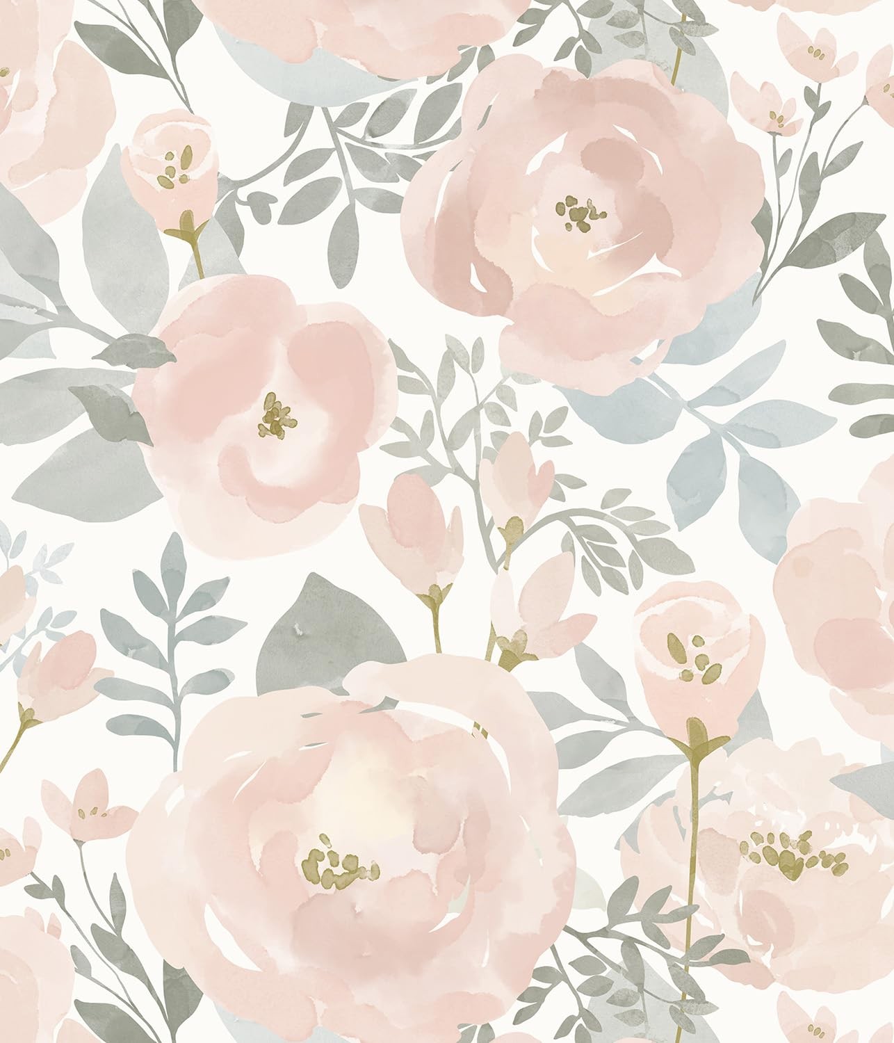 Orainege Peel and Stick Wallpaper Floral 17.3″ x 118.1″, Light Pink
