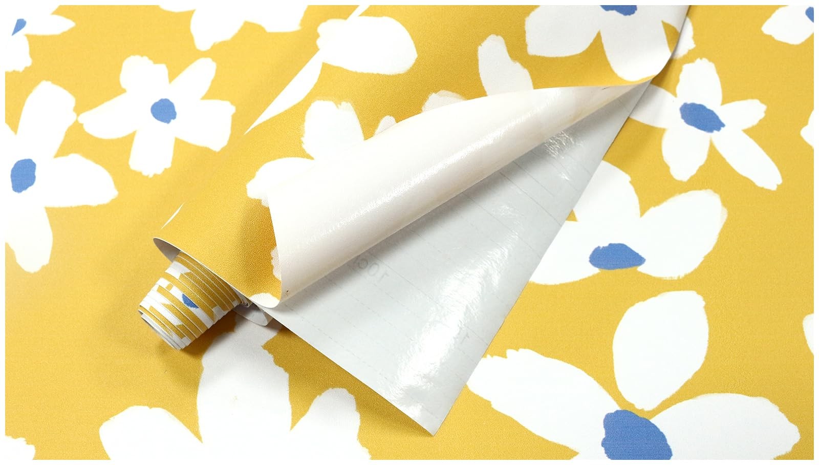 HAOKHOME Yellow Peel and Stick Wallpaper S: 17.7in x 9.8ft, Yellow/White/Blue