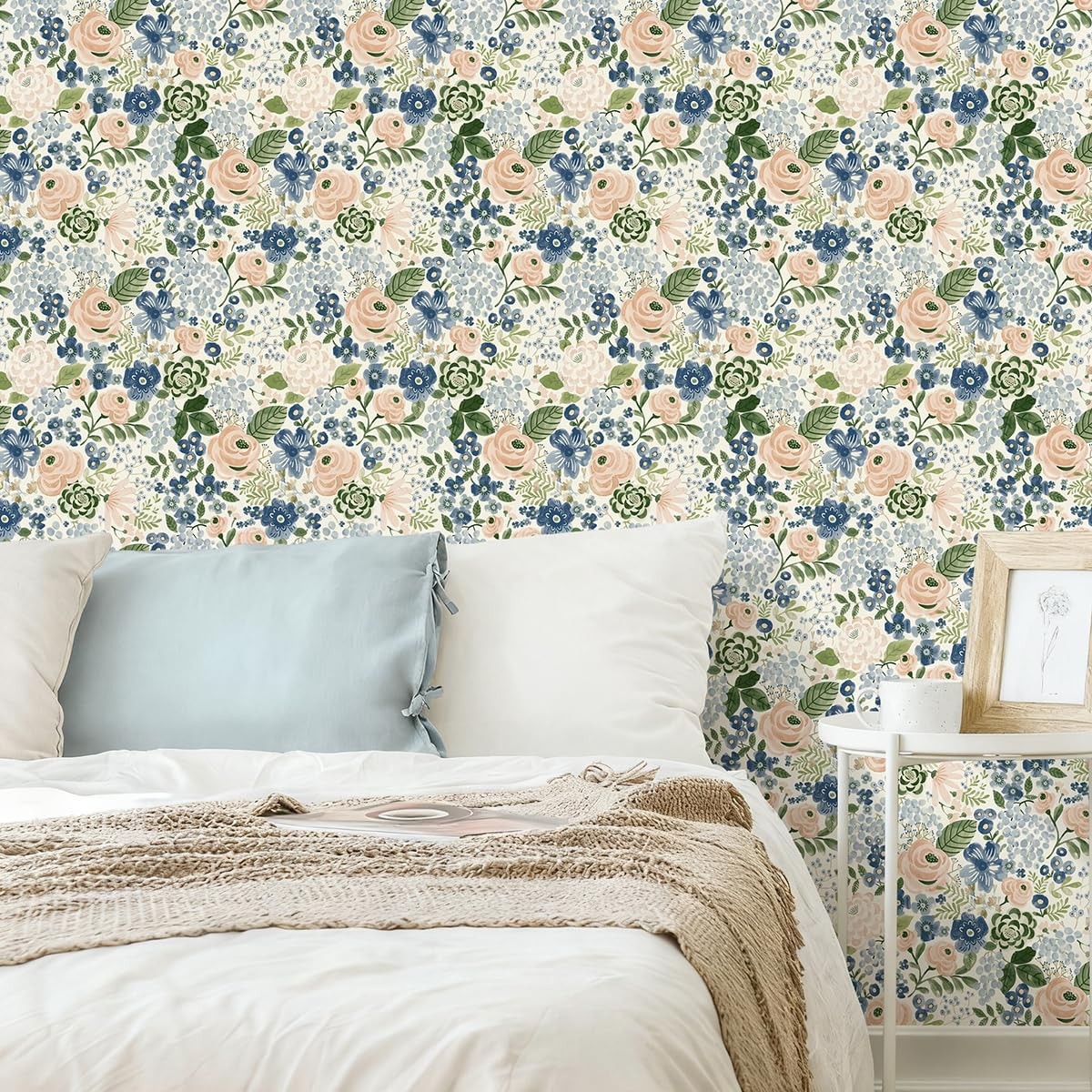 Wudnaye Floral Peel and Stick Wallpaper Vintage 17″ x 118″, Colorful