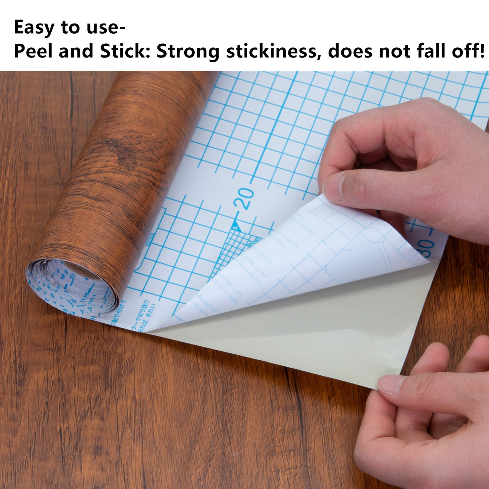 Decoroom Peel and Stick Wood Grain Contact Paper 17.7″ x 118″, Brown red