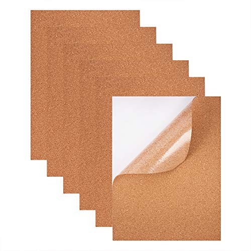 8 Pack Self-Adhesive Cork Sheets 1mm Thick A4 11.8×8.3 Inch Brown – 1mm