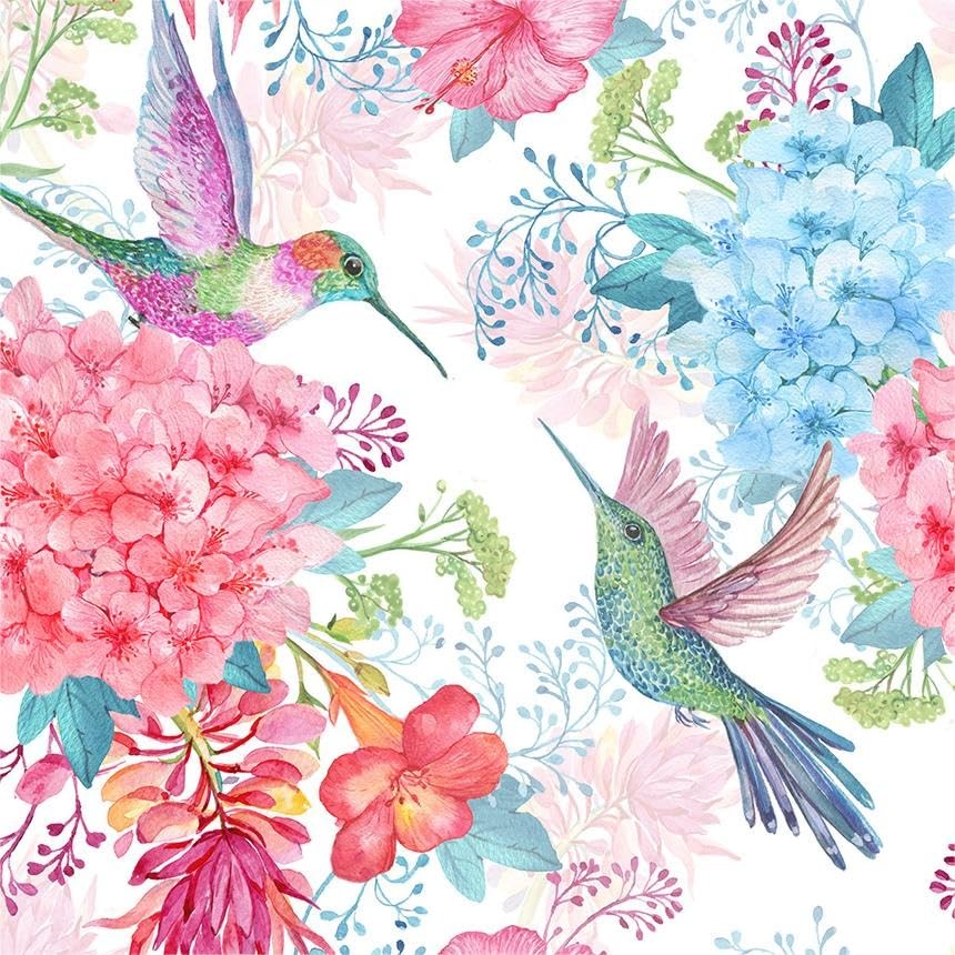 VistaPalette Vintage Pink Hydrangea 17.7″ x 118″, Hummingbird