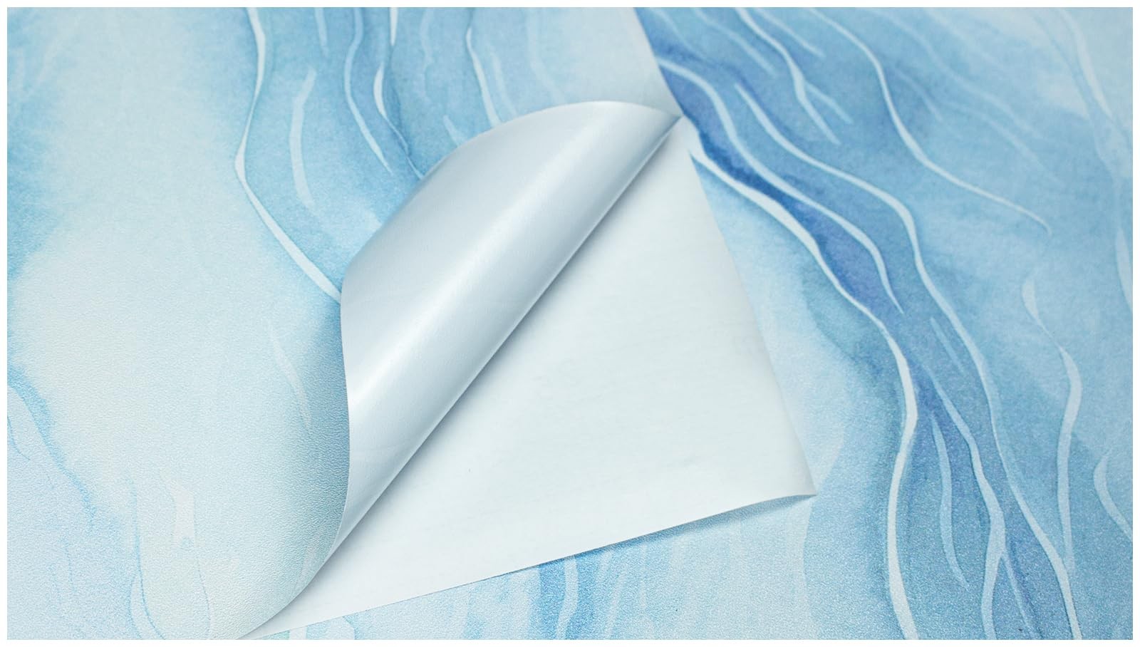 HAOKHOME Peel and Stick Wallpaper Wave Wall Paper Coastal 17.3″ x 118″, Blue