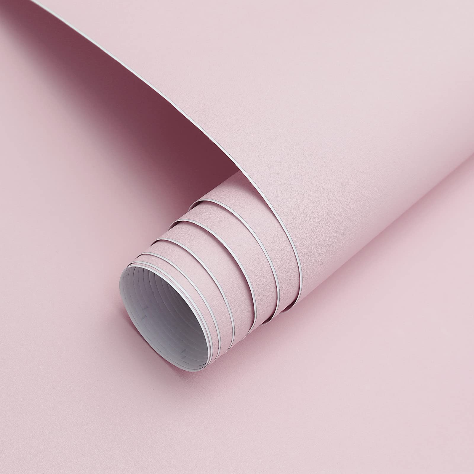 HeloHo Solid Light Pink Wallpaper Matte Textured 15.7″ x 118″,