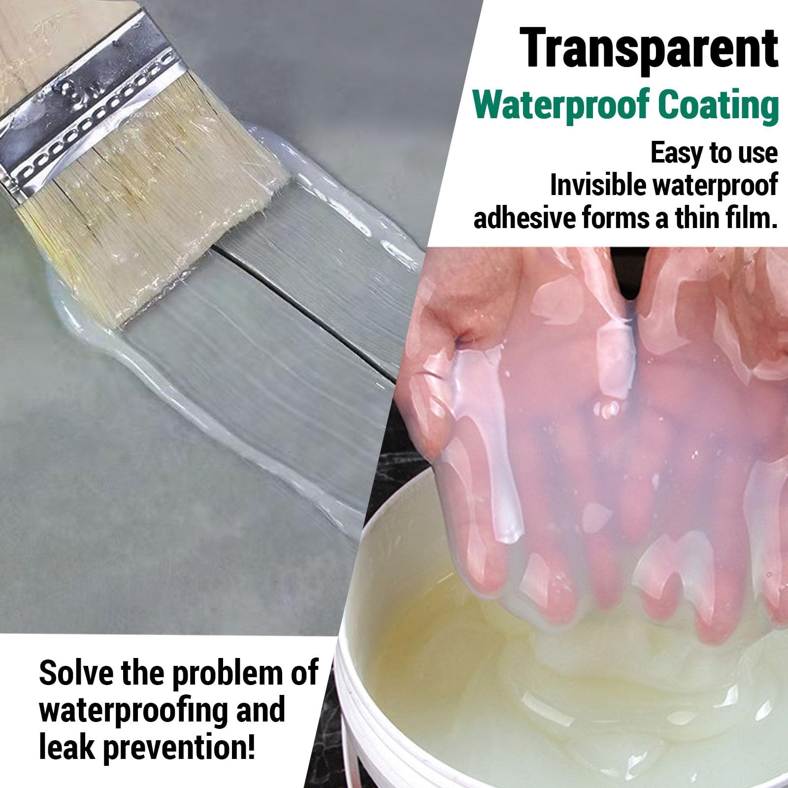 Qiveaory 2Gal Transparent Waterproof Coating Agent Set – 256Fl.oz