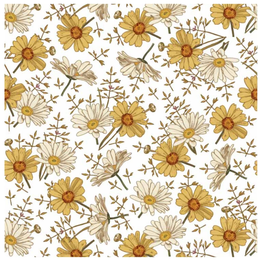 QnySpace Peel and Stick Wallpaper Boho 17.7″ x 118″, Beige/White/Yellow