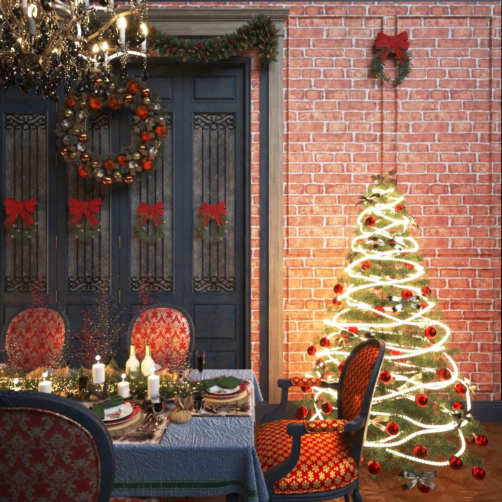 Naphite Red Brick Peel and Stick Wallpaper 3D Faux 17.7″ x 393″,