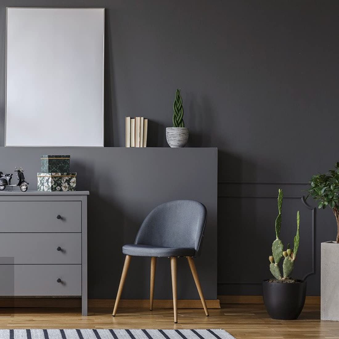 Micpolo 15.7″ x 197″ Dark Grey Wallpaper x 197″, Gray