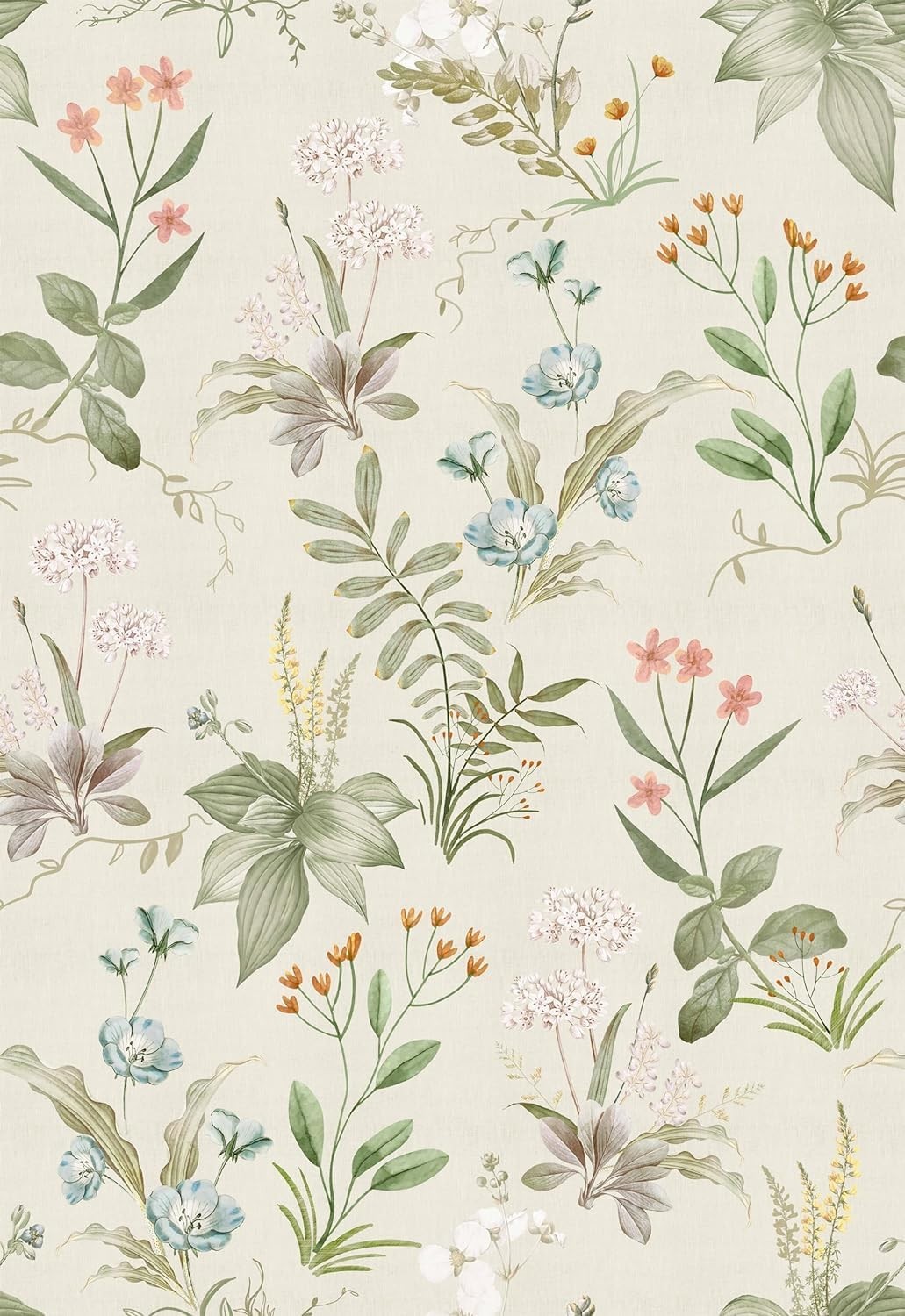 Simon&Siff Vintage Wallpaper Peel and Stick Beige Floral 17.3″ x 118″,