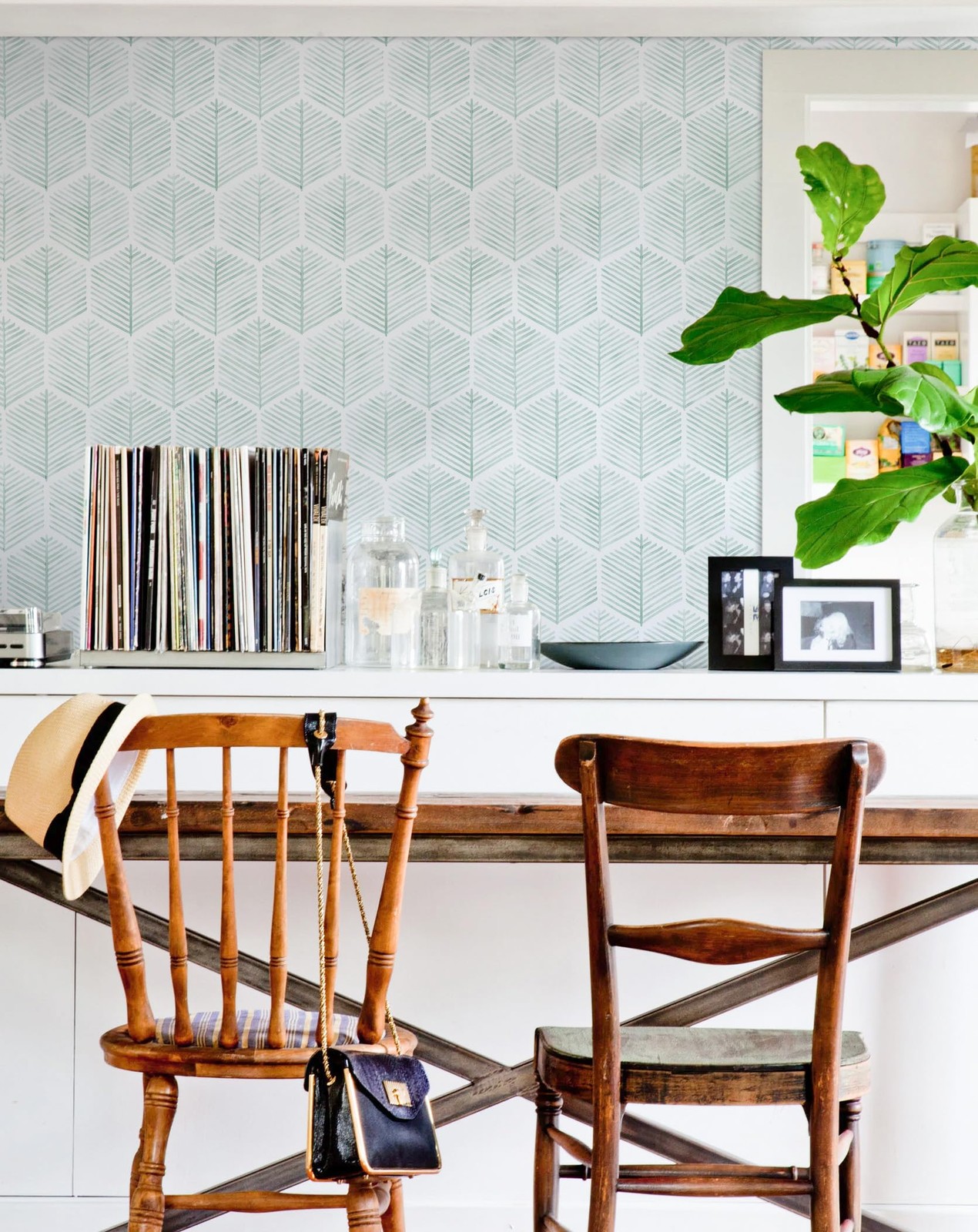 MelunMer Modern Peel and Stick Wallpaper Boho 78.7″×17.3″ （9.5 sq.ft）, Green