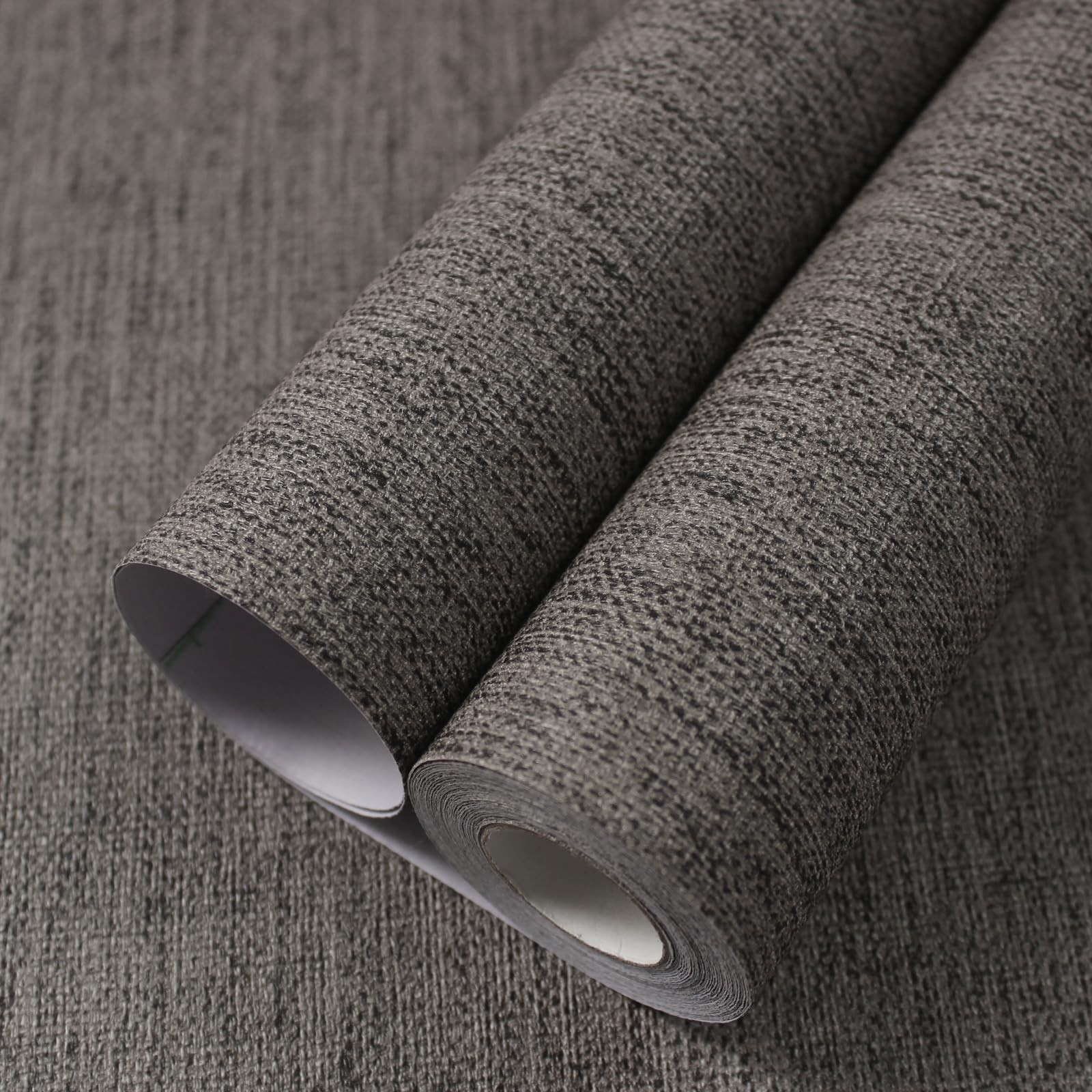 WADILE Grasscloth Peel and Stick Wallpaper 23.6in x 23.6″ x 472″, Brown Gray