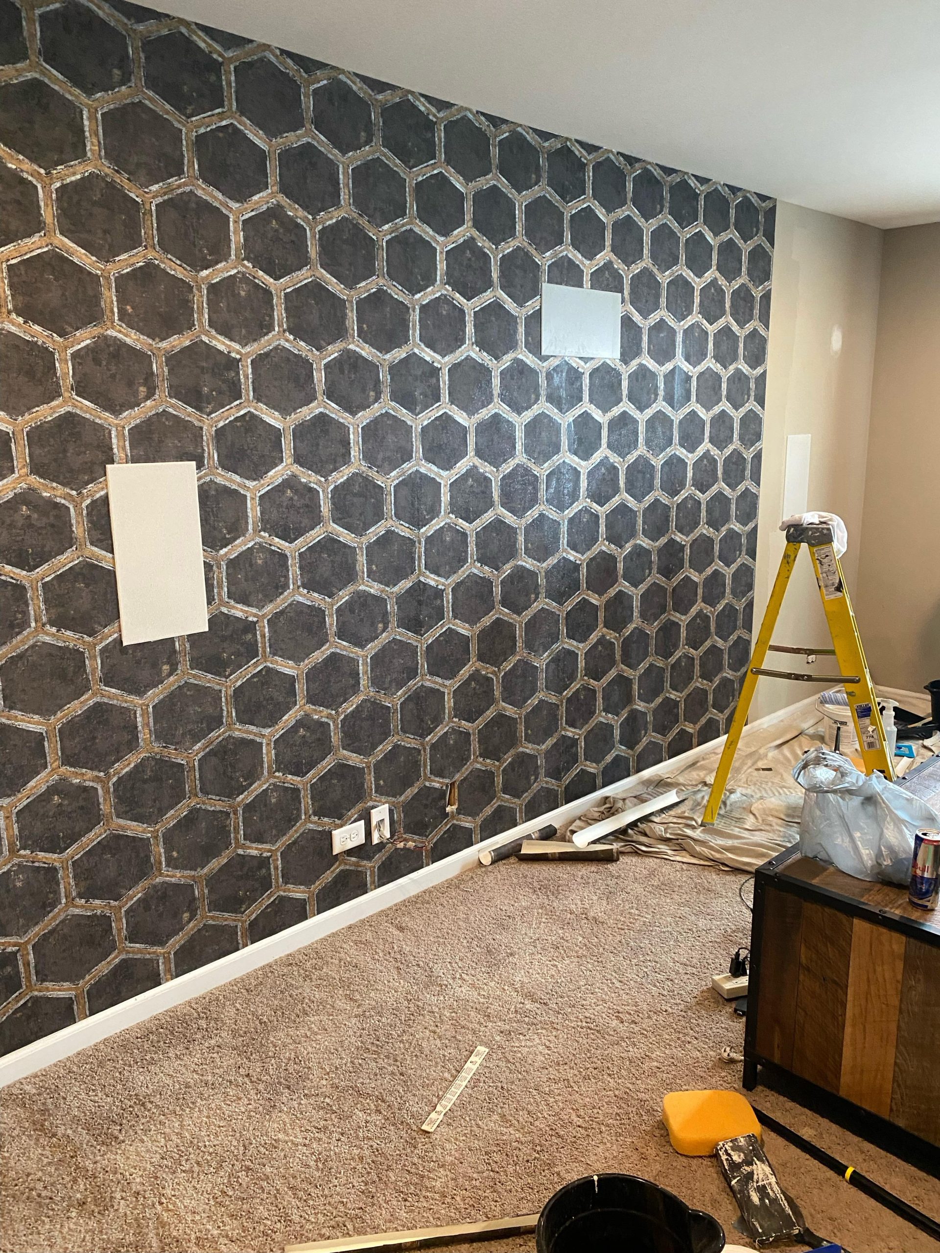Detail of trim painting finish
